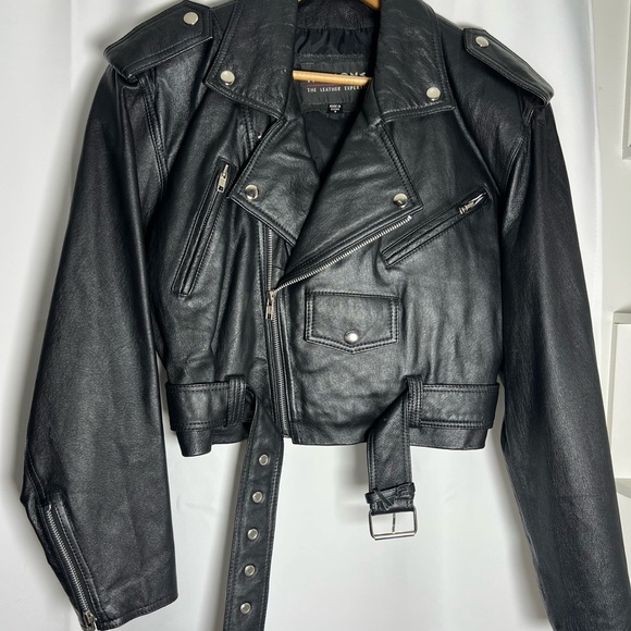 Wilson Black Leather Motorcycle Jacket with Asymmetrical Zipper - Picture 10 of 10